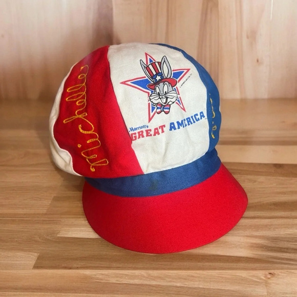 1970s Vintage Bugs Bunny Great America Six Flags Patriotic Souvenir Engineer Hat - Picture 16 of 16